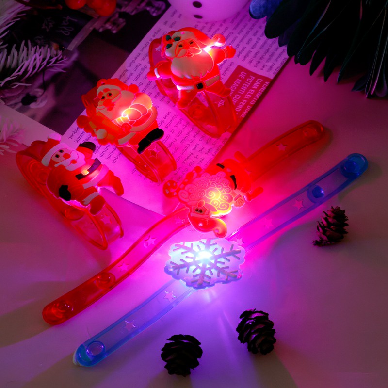Vòng Đeo Tay Đèn led / Vòng Tay silicone Hình Ông Già Noel Sáng Tạo Làm Quà Tặng / Giáng Sinh Cho Trẻ Em