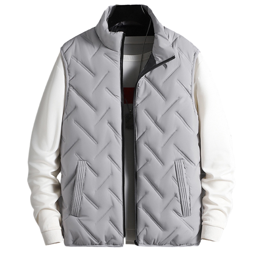 Je Áo Khoác Phao cotton Sát Nách Có Đệm cotton Và Khóa Kéo Sành Điệu Mùa Đông Ấm Áp Cho Nam
