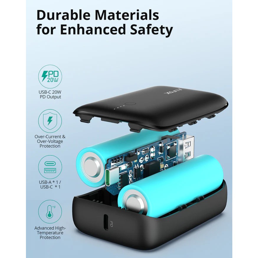 Pin sạc dự phòng Mini Siêu nhỏ 10000mah ALFOX AF-PB002 sạc nhanh PD20W, QC18W