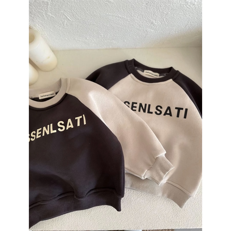 Bộ Đồ Hai Mảnh Áo Nỉ Dày Dặn Phong Cách Hàn Quốc Thời Trang Mùa Đông Mới Dành Cho Bé Trai Bé Gái