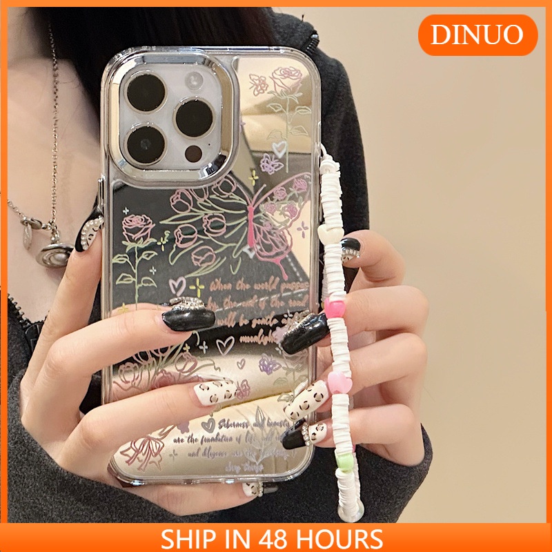 Ốp Điện Thoại Tráng Gương Họa Tiết Hoa Và Bướm Cho iphone15 / 14promax / 13 / 12 / 11 / xr / xs / x / xsmax / 7 / 8plus/JM-3
