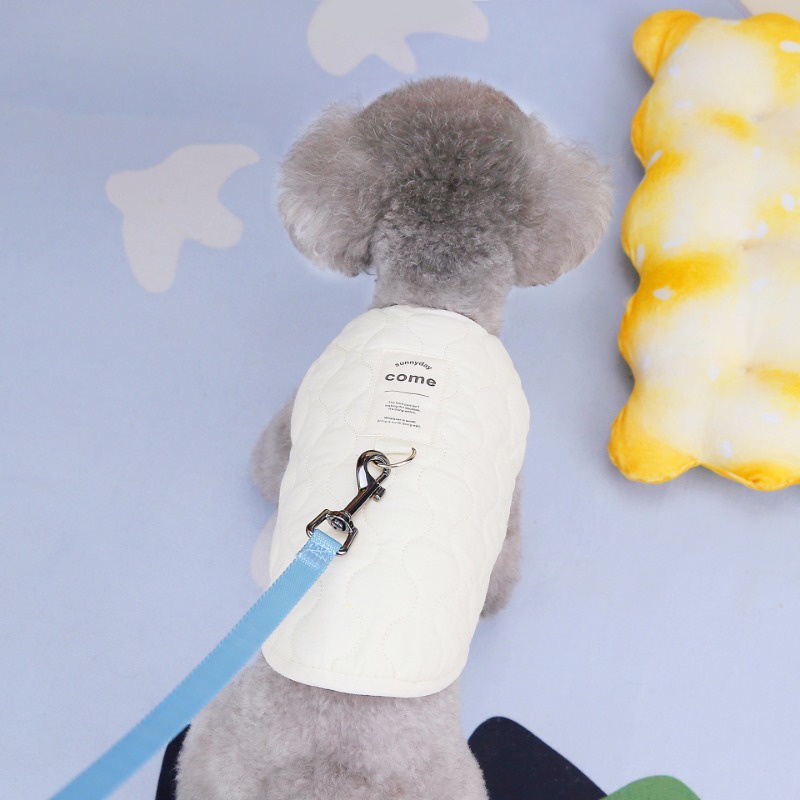Áo Khoác cotton Dày Dặn Giữ Ấm Có Vòng Kéo Thời Trang Thu Đông Cho Thú Cưng