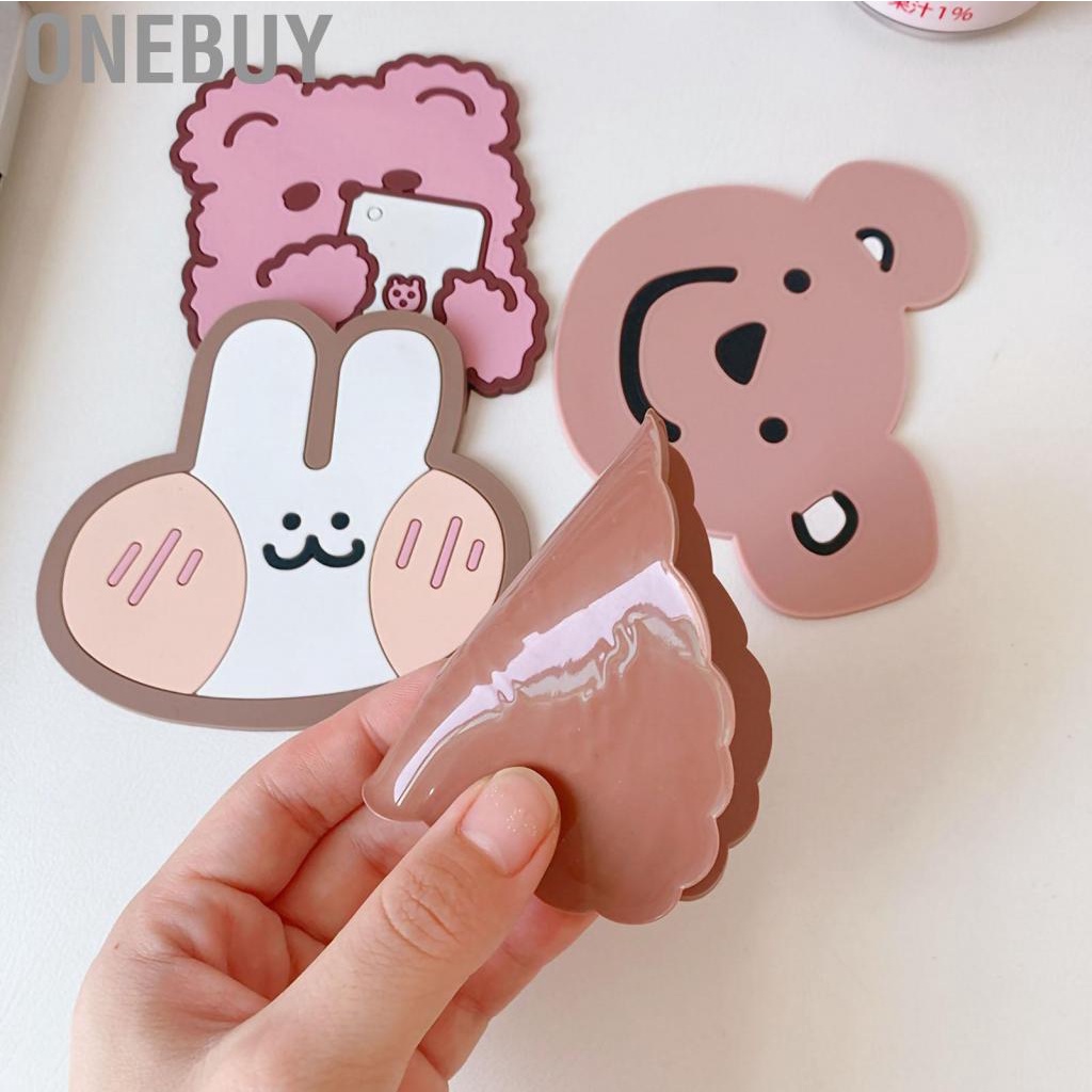 Onebuy Drinks Cup Coaster Silicone Cartoon  Cute Lightweight Prevent Sliding Colorful Mat