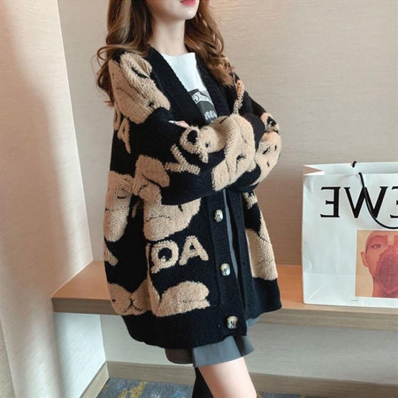 Áo Khoác Len cardigan Dáng Rộng Thời Trang Thu Đông Hàn Quốc Mới Cho Nữ