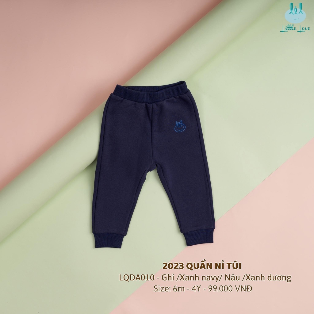 Lillte Love - Quần nỉ bo gấu cho bé trai bé gái từ 6 tháng đến 4 tuổi