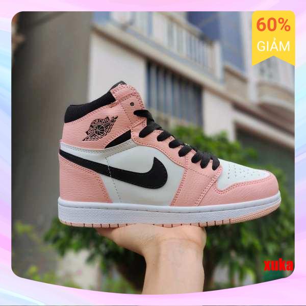 🔥 UY TÍN Giày thể thao air jordan hồng cao cổ , Giày JD1 nữ màu hồng tươi phối đồ cực xinh