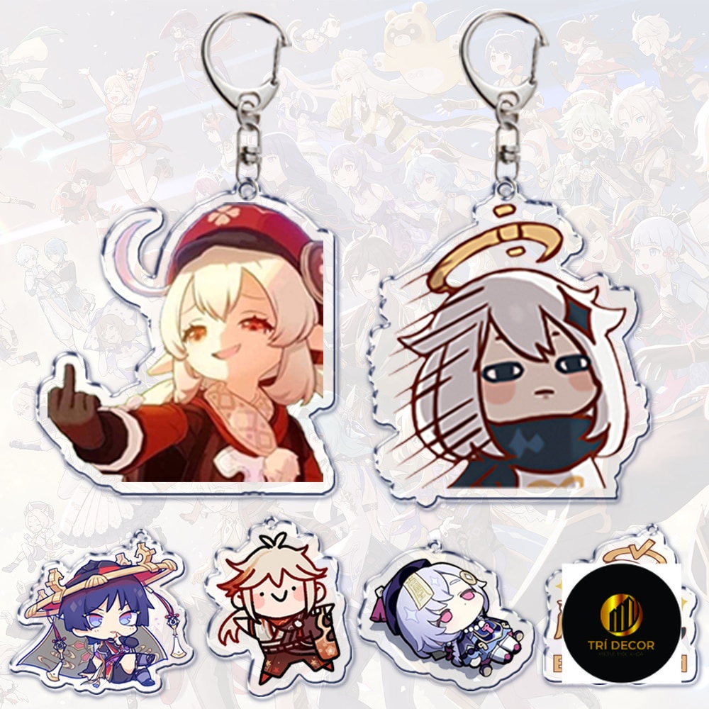 Móc khóa Hot Game Genshin Impact Móc chìa khóa Zhongli Venti Xiao Kazuha Phụ Kiện Dễ Thương Túi Mặt Dây Chuyền