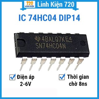 Ic 74hc04 dip 14 6 cổng not độc lập