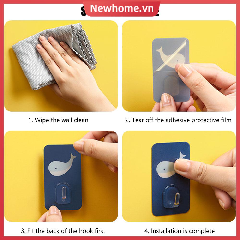 10 Móc Dán Tường Họa Tiết Hoạt Hình Chống Thấm Nước Cho Nhà Bếp / Phòng Tắm Tkc9819