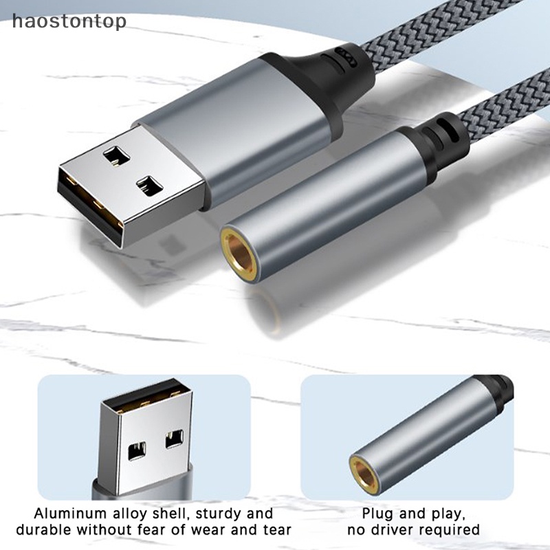 Cáp Chuyển Đổi Âm Thanh haostontop usb Giắc Cắm 3.5mm Chuyên Dụng Cho pc laptop