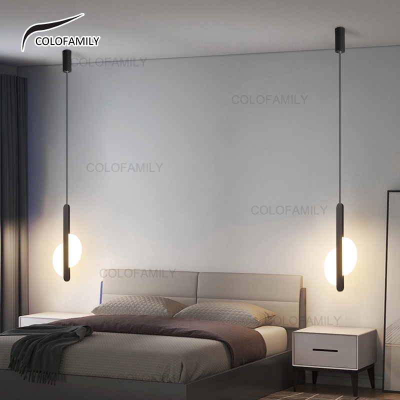 Đèn Chùm led Bằng acrylic Màu Đen Kiểu Bắc Âu Trang Trí Phòng Khách / Phòng Ngủ / Nhà Hàng