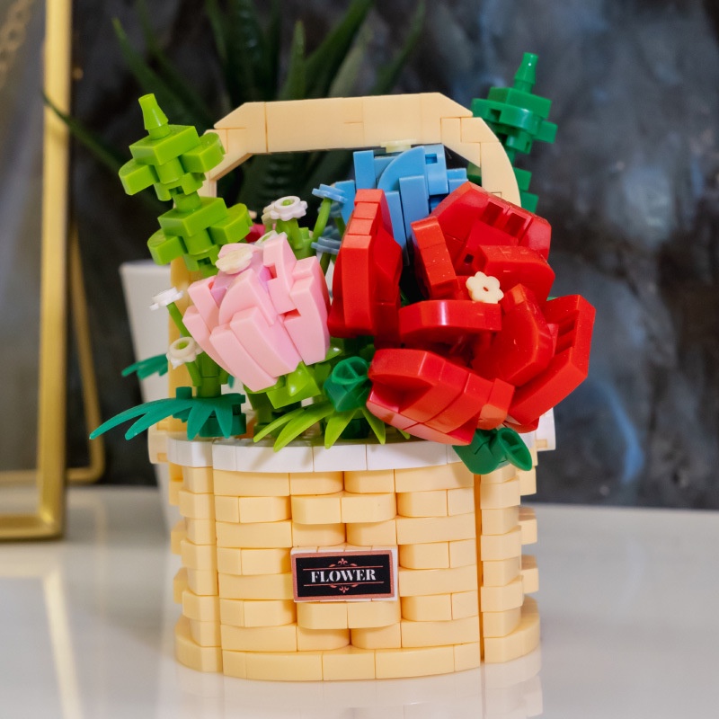 Bộ Đồ Chơi Lắp Ráp Giỏ Hoa Trang Trí Dành Cho Trẻ Em