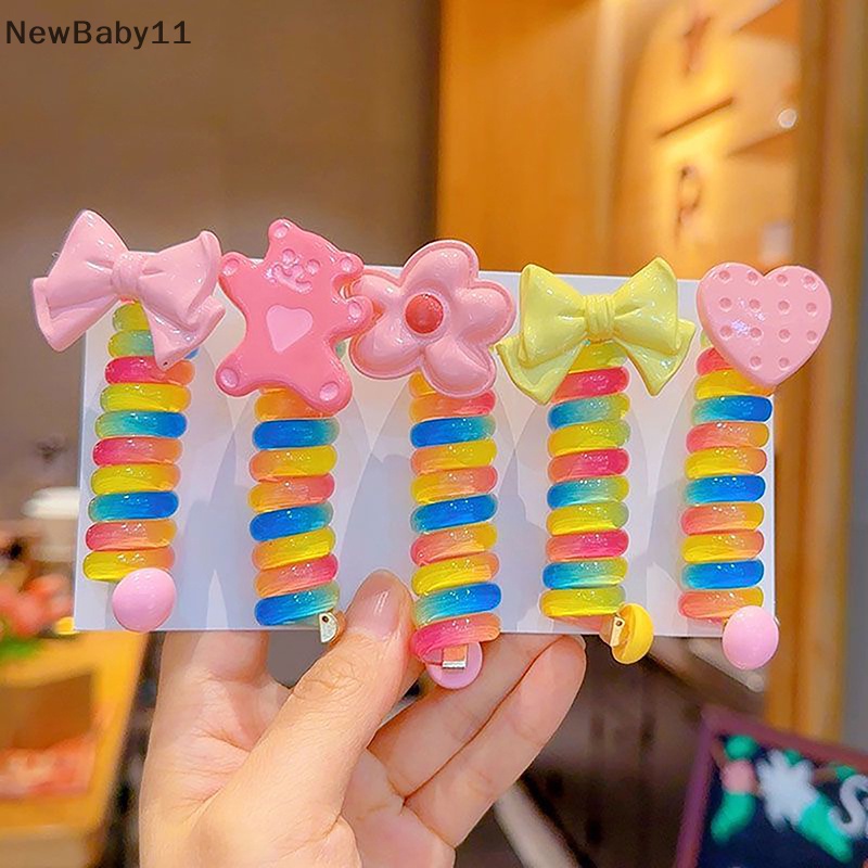 Dây Buộc Tóc Đuôi Ngựa Co Giãn Nhiều Màu Sắc Cho Bé Gái