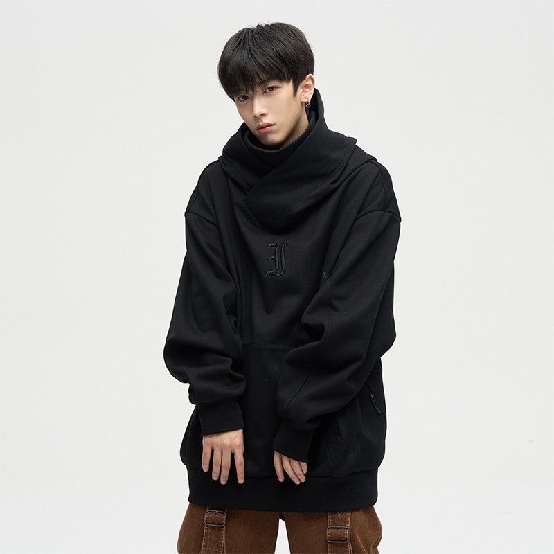 Chaopai Áo Khoác Hoodie Cổ Cao Dáng Rộng Thời Trang Cho Nam Và Nữ