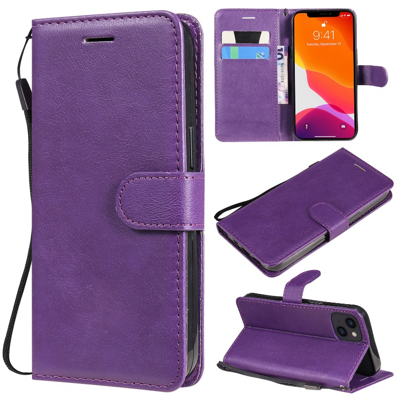 Phù Hợp Bao Da Điện Thoại Dạng Ví Màu Trơn Cho motog14 4g moto g32 g42 g54 g84 g62 Ốp