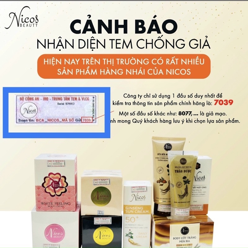 Cốt Nám Đông Y Nicos dưỡng trắng