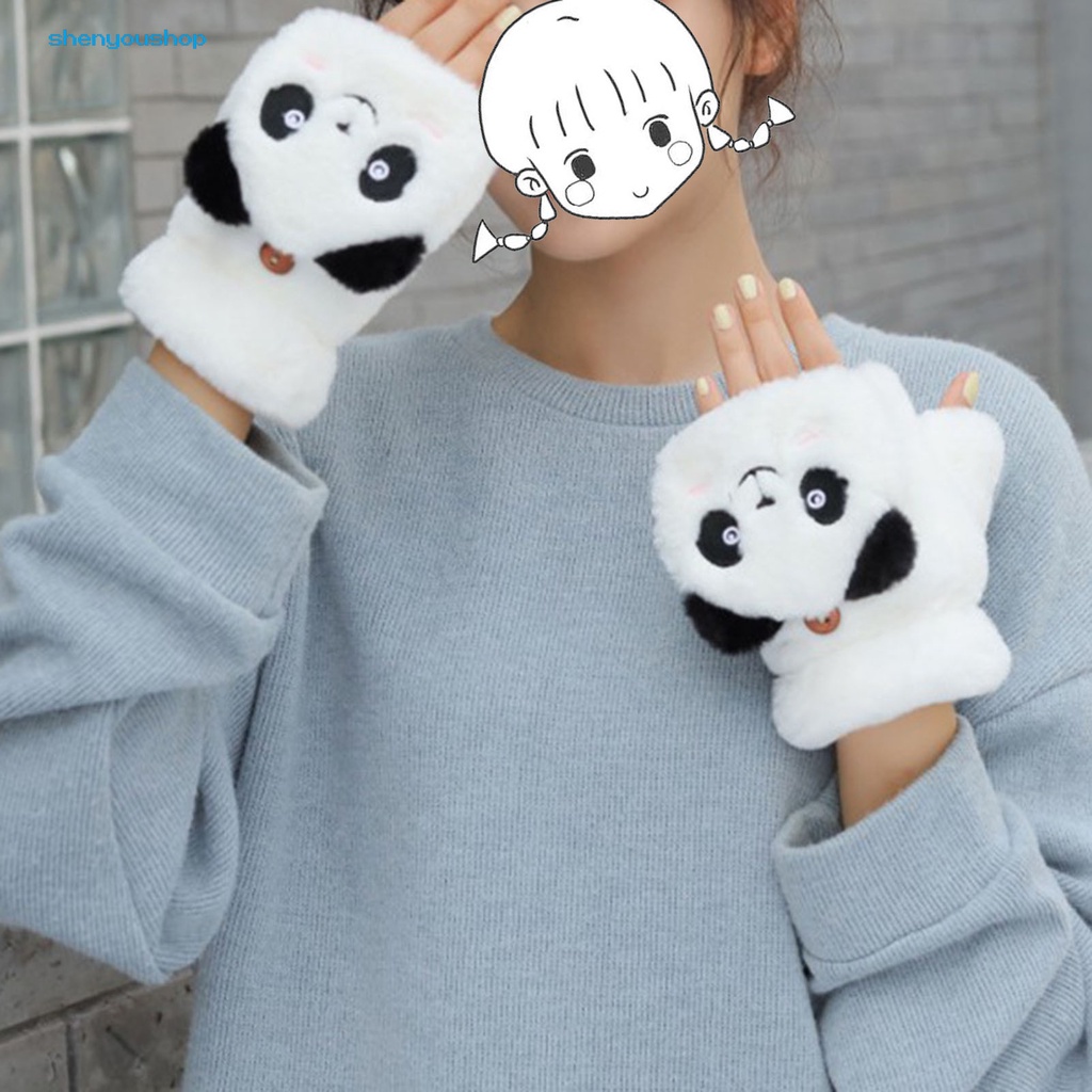 Găng Tay Bông Giữ Ấm Hình Gấu Trúc Hoạt Hình Dễ Thương