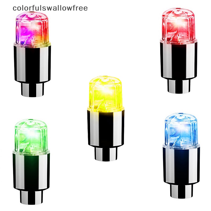 1 Nắp Van Bánh Xe Đạp/Xe Máy Có Đèn Led Nhiều Màu Sắc Độc Đáo