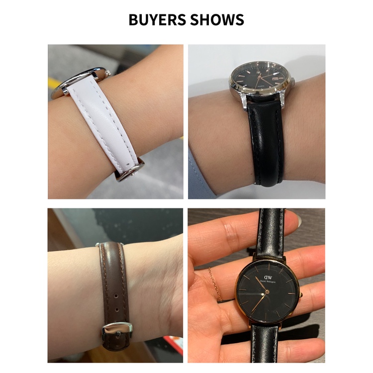 Mềm Dây Đeo Bằng Da Thật Bền Màu Xanh Lá / Tím / Xanh Hoàng Gia Cho Đồng Hồ 10mm 12mm 14mm 16mm 18mm-24mm