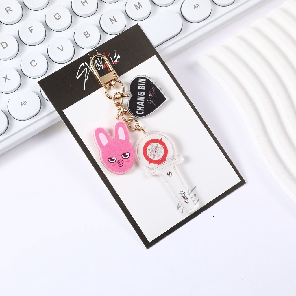 Kpop skz 3 Chiếc Móc Khóa acrylic Túi