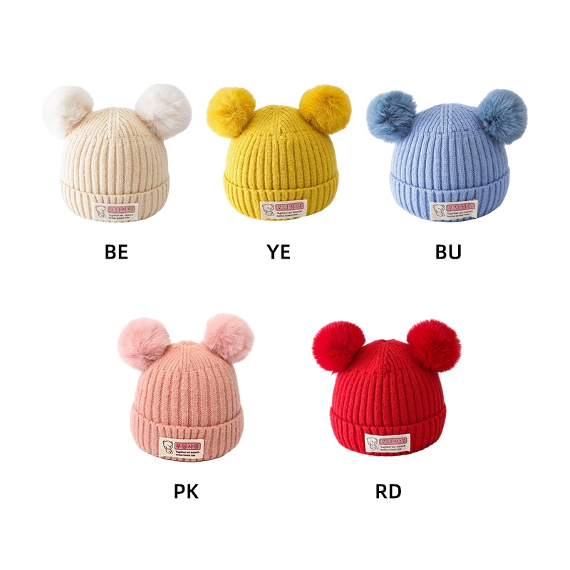 Mũ beanie Trùm Đầu Màu Trơn Dễ Thương Cho Trẻ Sơ Sinh