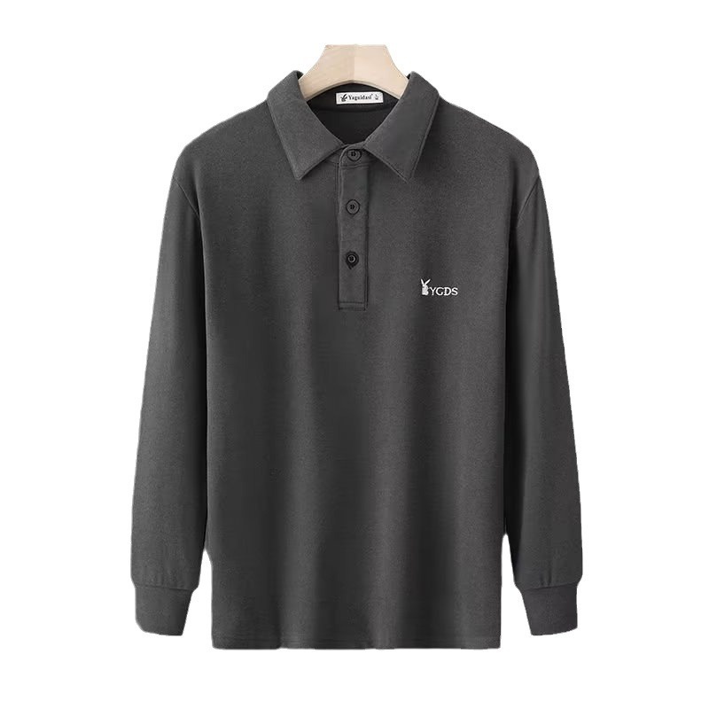 Áo Thun polo Dài Tay Hai Lớp Lót Nhung Giữ Ấm 5 Màu Tùy Chọn Màu Sắc