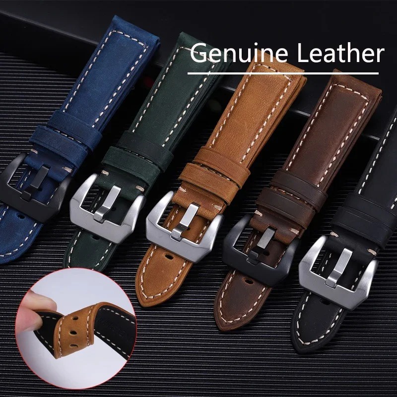 Dây Đeo Bằng Da Thật 22mm 20mm 24mm 18mm Cho Đồng Hồ huawei watch gt 4 3 46mm gt4 41mm gtr gts galaxy watch 6 5