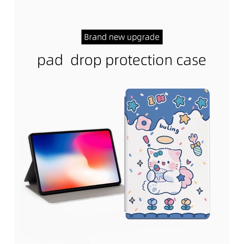 Bao Da Máy Tính Bảng Nắp Lật Họa Tiết Hoạt Hình Cho Samsung Galaxy Tab S9 FE 10.9 SM-X510 SM-X516B Ốp