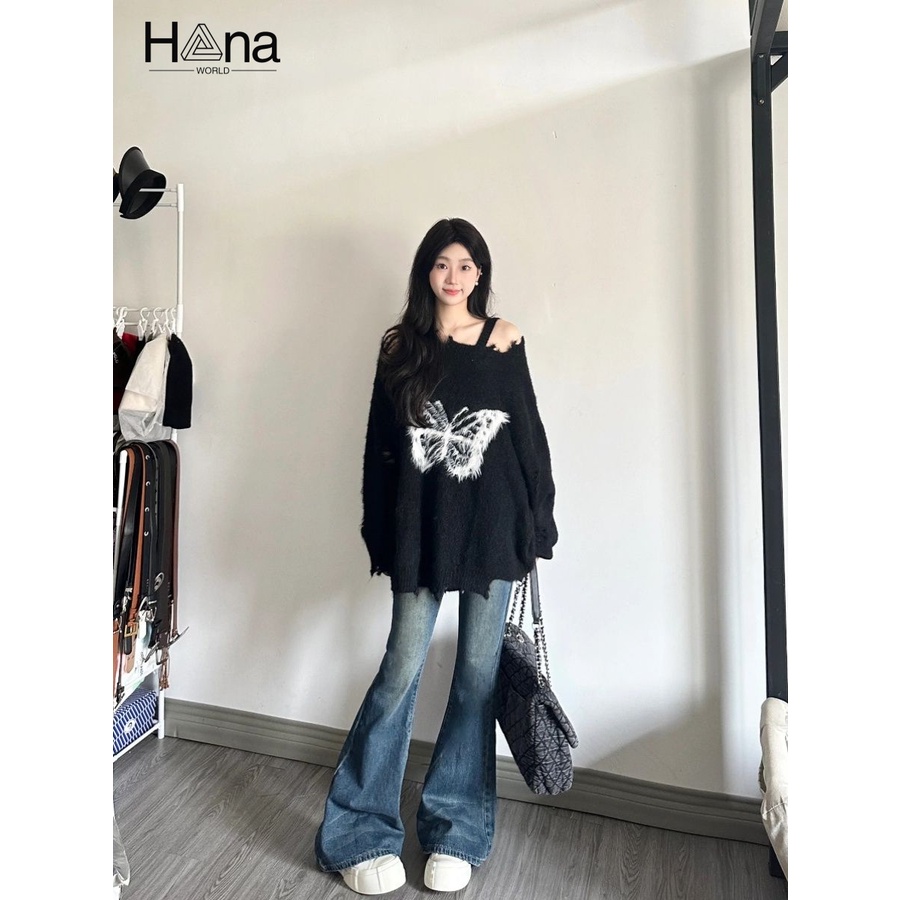Hana Áo Len áo khoác cardigan INS Đơn giản Minimalist Hàn Phong WXF23A0MIQ 42Z231018