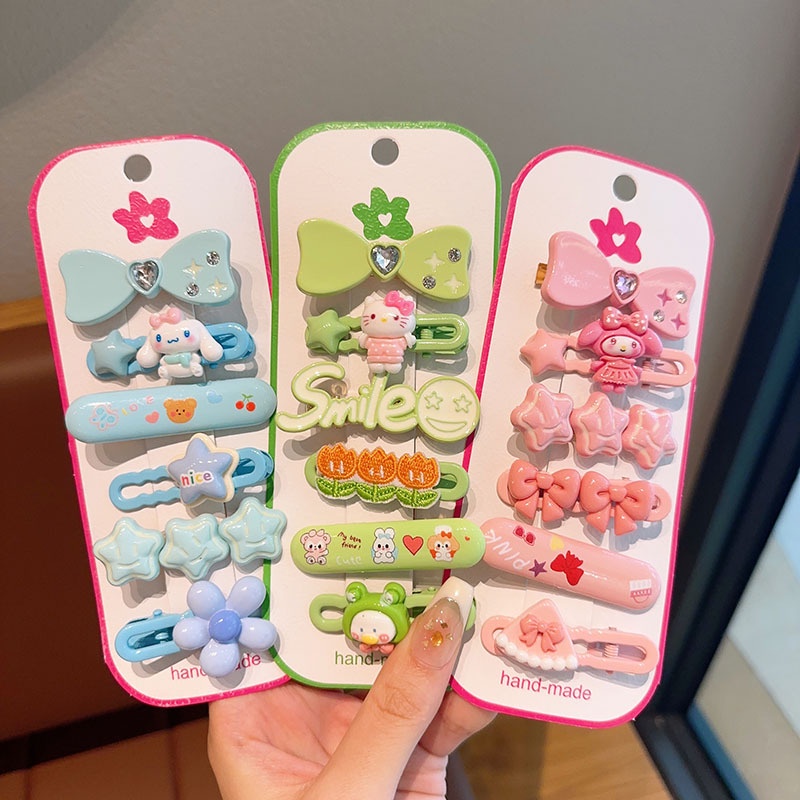 Bộ 6 Kẹp Tóc sanrio b01 Hình Hoạt Hình Dễ Thương Cho Bé Gái