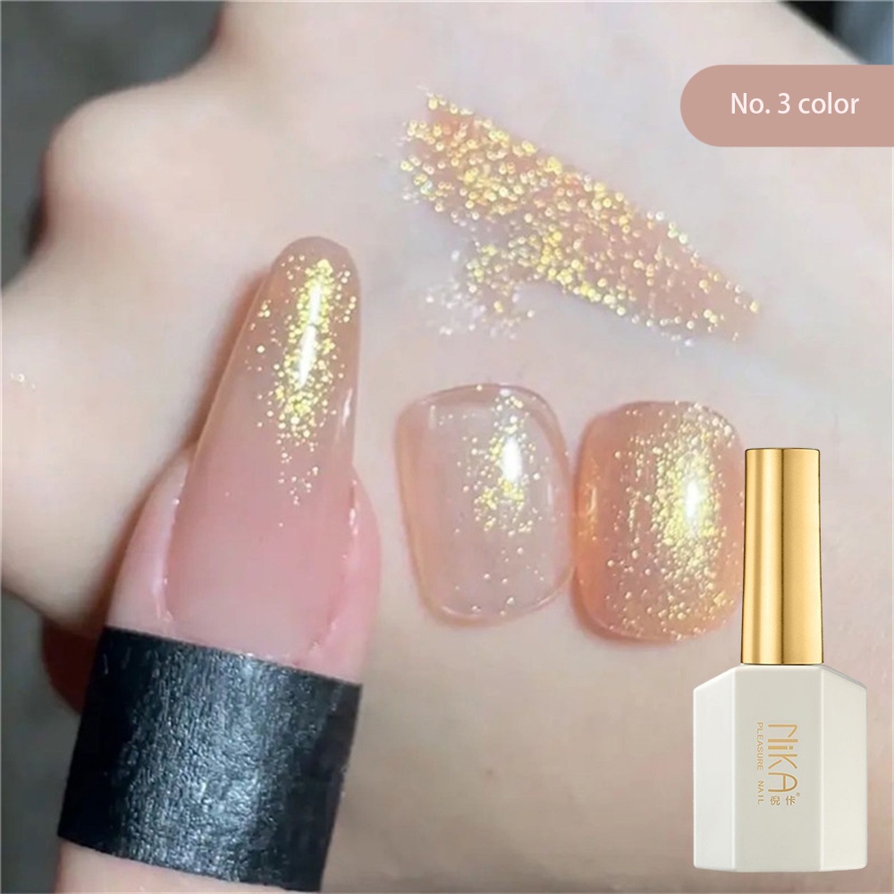 ♕ Nika Gel Sơn Móng Tay Màu Sắc Khỏa Thân Đá Trong Suốt Trà Mật Ong Fine Long Lanh Siêu Flash Trị Liệu Bằng Quang Keo Thu Đông Nail Art For Nail Shop 15ml UPBEST