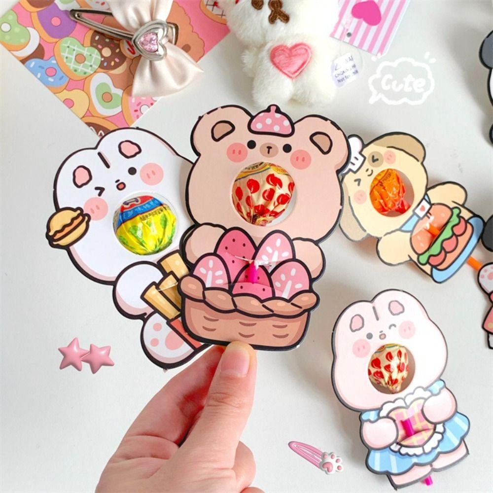 Dyruidoj1 Kẹo Mút Giấy Họa Tiết Hoạt Hình Phong Cách Hàn Quốc Độc Đáo diy