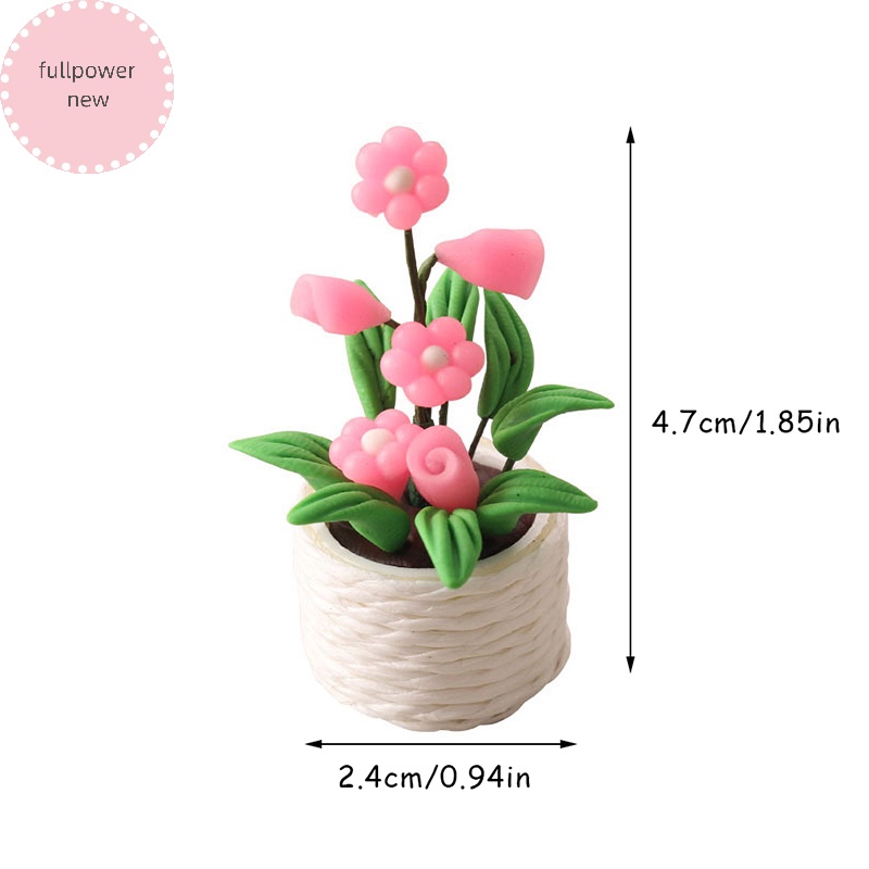 Toàn Bộpowernew Chậu Hoa Mini Tỉ Lệ 1: 12 Dùng Trang Trí Nhà Búp Bê vn