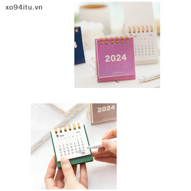 Xoitu Lịch Để Bàn mini 2024 Thiết Kế Đơn Giản Dễ Thương Dùng Trang Trí Văn Phòng vn