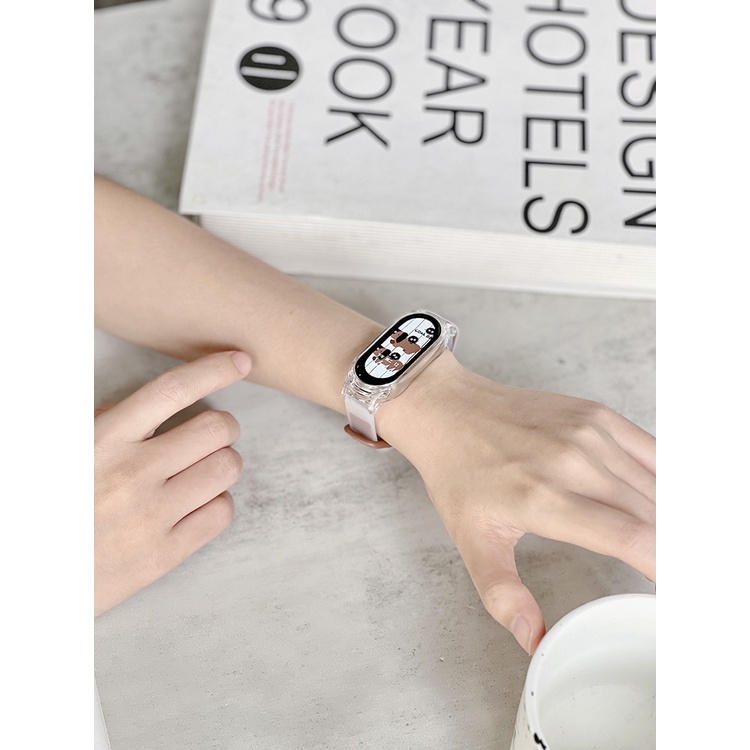 Dây Đeo silicone Trong Suốt Hai Màu Cho xiaomi mi band 8 7 6 mi5 4 3