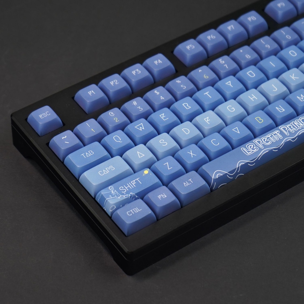 Keycap màu xanh Hoàng Tử Bé, keycaps128 phím, XDA cao 9.5mm, thăng hoa PBT, thích hợp cho bàn phím phím 87/68/84/104/108 ​