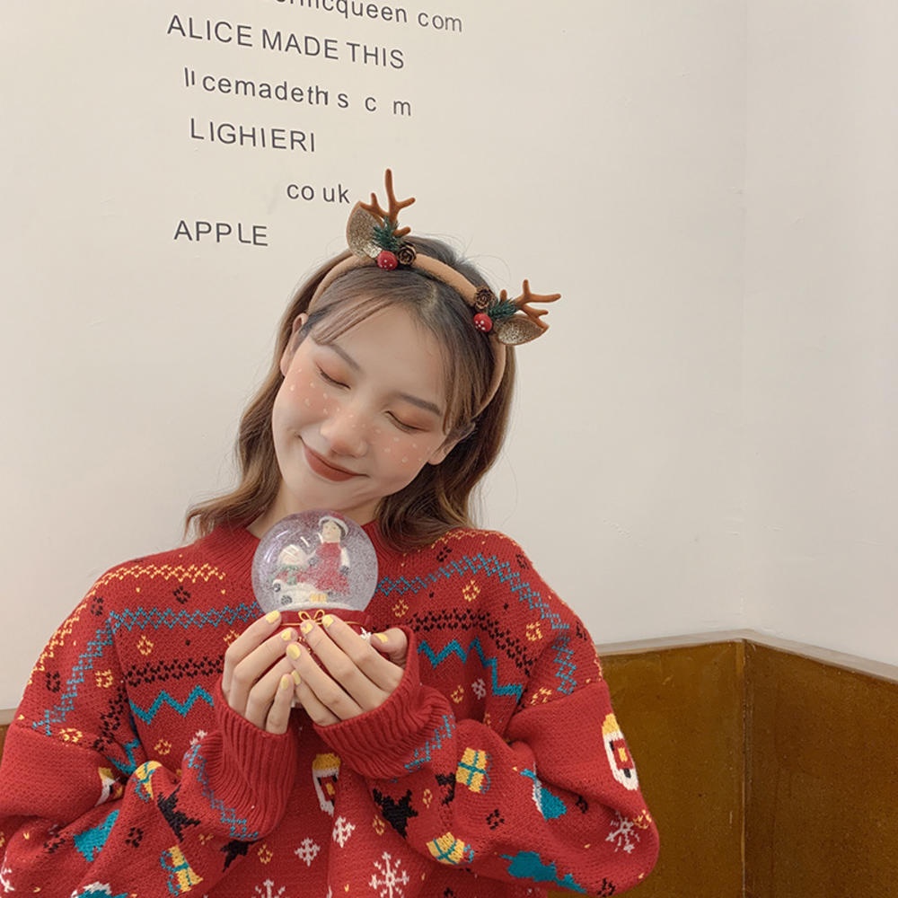 Cài Tóc Hình Sừng Tuần Lộc Giáng Sinh Dễ Thương Thời Trang Thu Đông 2023