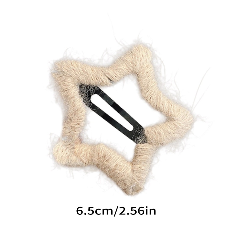 Kẹp Tóc Nơ Hình Ngôi Sao Bằng Lông Nhung Phong Cách Pháp Cổ Điển