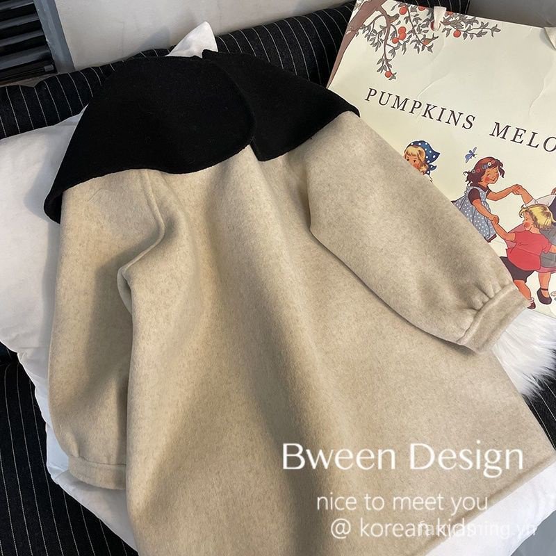 Áo Khoác Len Đính Nơ Phong Cách Hàn Quốc Thời Trang Mùa Đông Dành Cho Bé Gái 22 Tuổi