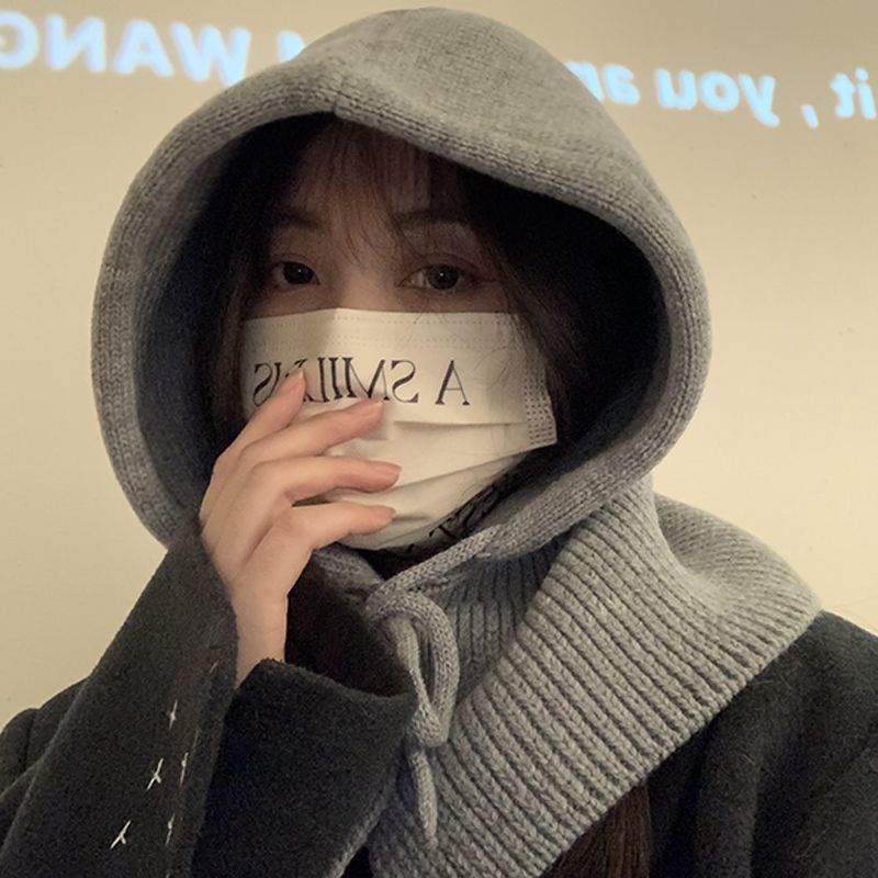 Mũ Len Kèm Khăn Choàng Cổ Giữ Ấm Mùa Đông Thời Trang Cho Nữ