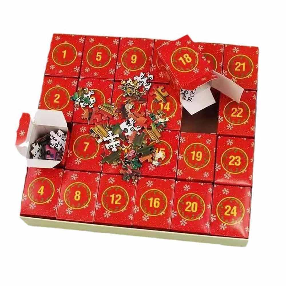 2023 New Arrival Holiday Calendar Children Adult Puzzle Surprise Mystery Box Christmas Puzzle Countdown Calendar Christmas Game Gift