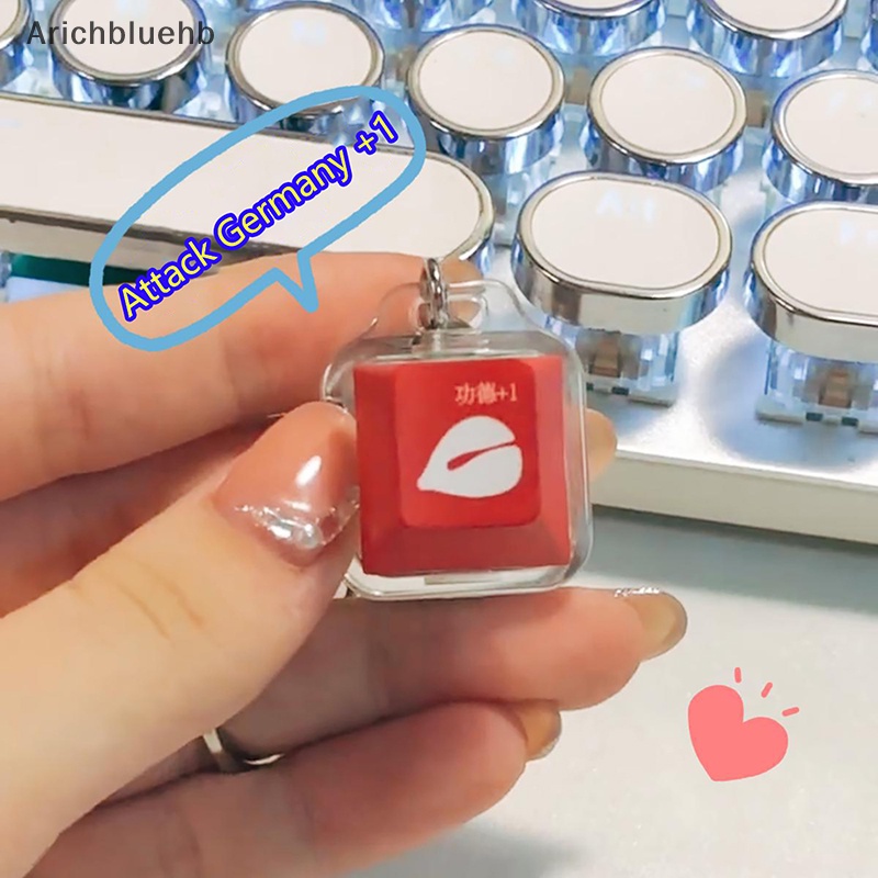 Merit + 1 muyu deion Móc Khóa Nút Bàn Phím Cơ Có Đèn led Giảm Căng Thẳng