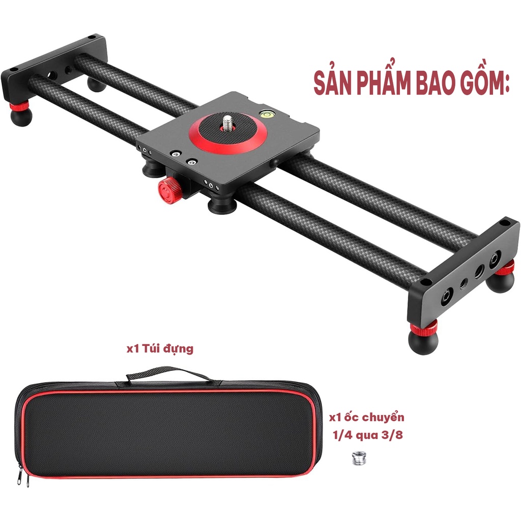 Thanh Trượt Quay Phim Dolly Slider Carbon Fiber 50cm Cho Máy Ảnh Camera  Quay Phim Chuyển Động Ổn Định Chuyên Nghiệp