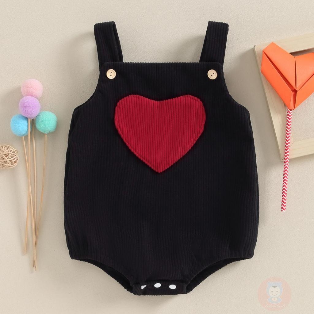 Laa6-áo Liền Quần Vải Nhung Kẻ Không Tay Trái Tim Có Túi Cho Bé