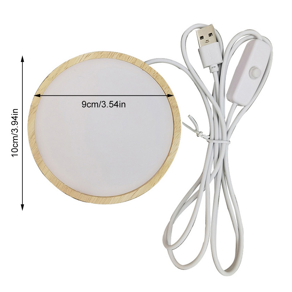 Đế Đèn led 10cm 5v usb Bằng acrylic Pha Lê Có Thể Xoay Làm Giá Đỡ Trưng Bày Trang Trí Phòng Khách / Phòng Ngủ