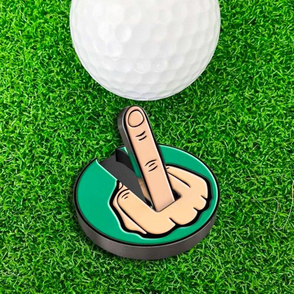 Mmluck Đánh Dấu Bóng golf Ngón Giữa Bằng Kim Loại Màu Xanh Lá Cây Vui Nhộn Đánh Dấu Vị Trí Bóng Gôn Hình Ngón Giữa Ngón Giữa Vui Nhộn