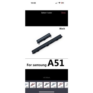 Nút nhựa mở nguồn volume samsung a51/a71 màu đen