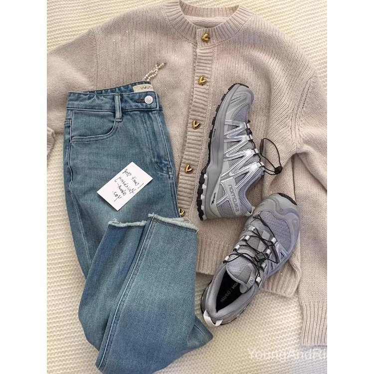 Quần jeans Nữ Dài Lưng Cao Dáng Rộng Thời Trang Cá Tính