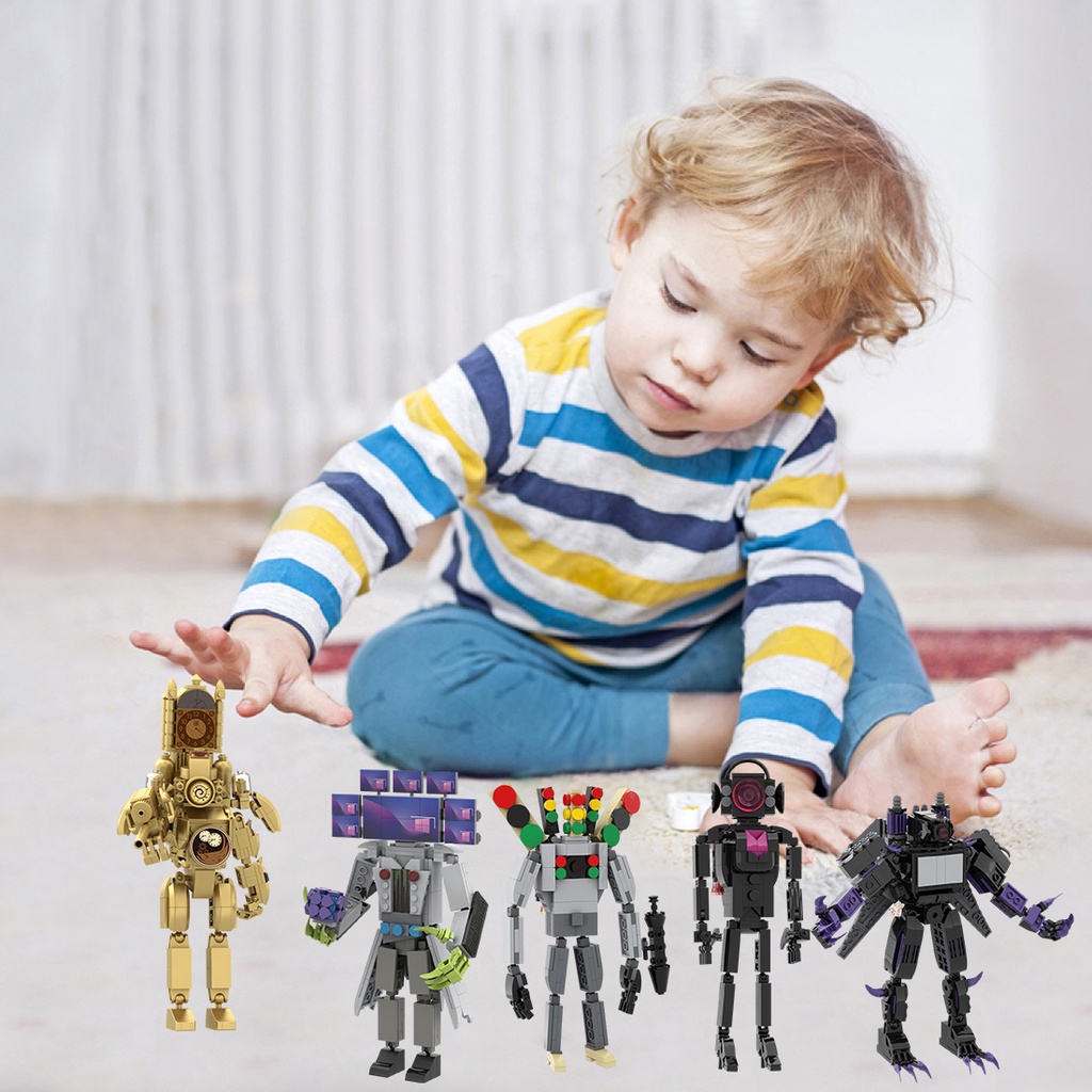 Skibidi Đồ Chơi Khối Lắp Ráp toilet Người Đàn Ông titan Phát Ra Âm Thanh vs