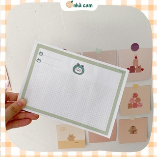 Giấy note ghi chú caro green frog b6 nhà cam